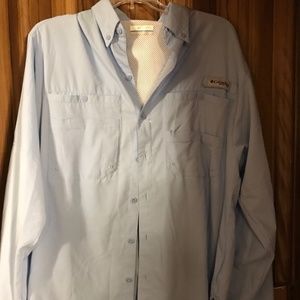 Columbia SPF fishing shirt medium blue